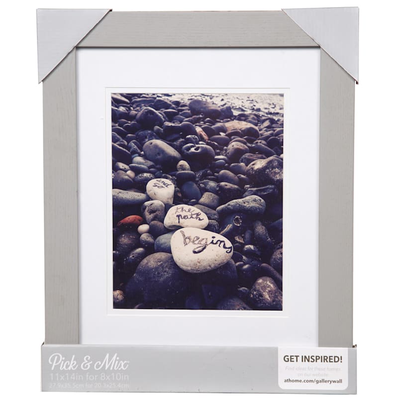 Pick & Mix 11x14 Matted To 8x10 Air Float Linear Photo Frame, Grey