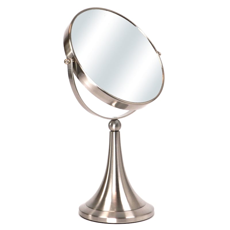 2-Way Vanity Mirror with Silver Metal Base