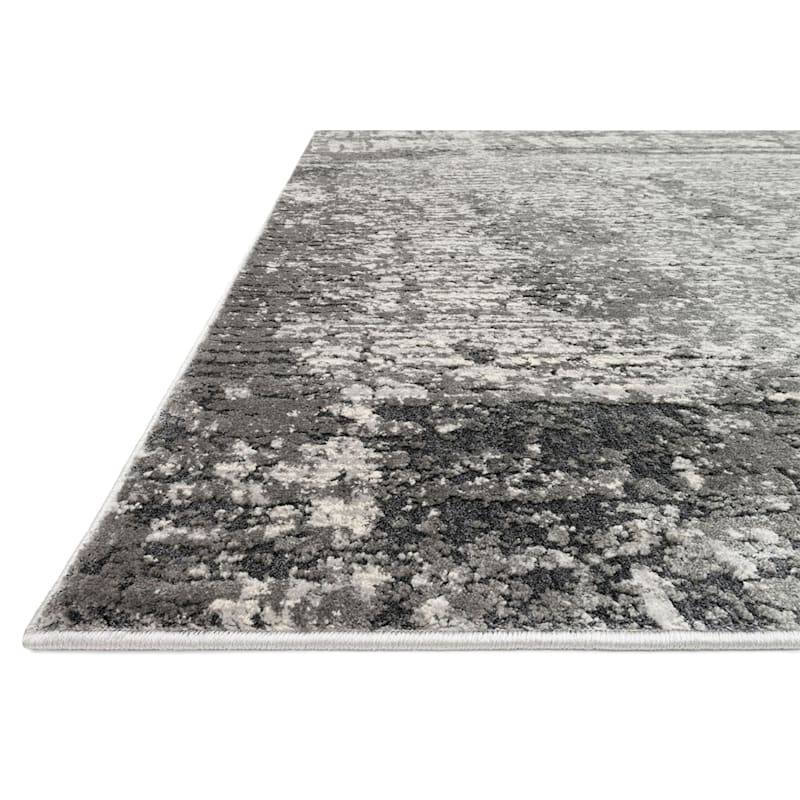 (B528) Holden Abstract Gray Area Rug, 5x7