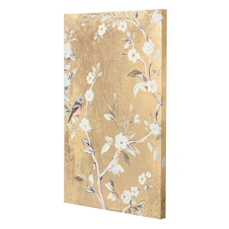 Grace Mitchell 2-Piece Gold Foiled Chinoiserie Canvas Wall Art, 20x30