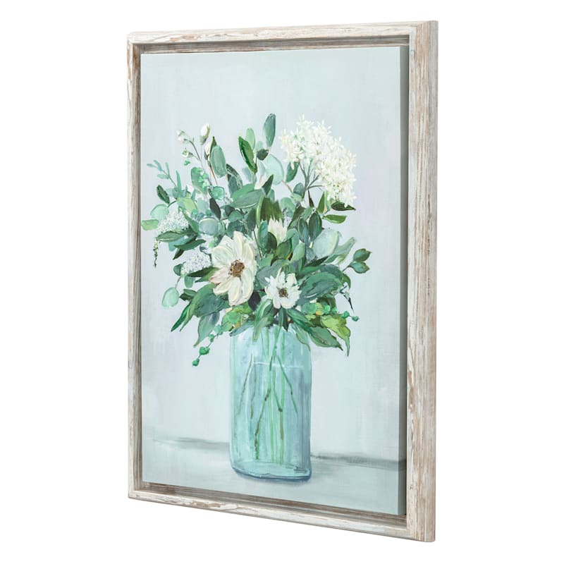 Floral Pottery Framed Canvas Wall Art, 18x34 At Home