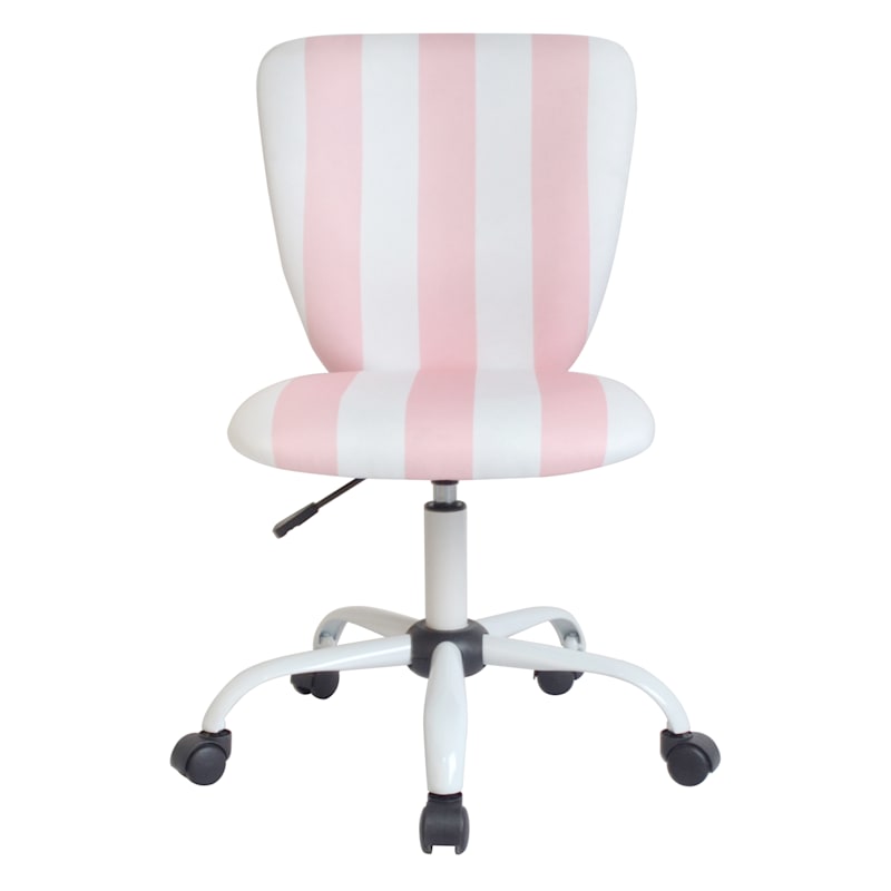 Pink & White Striped Office Chair