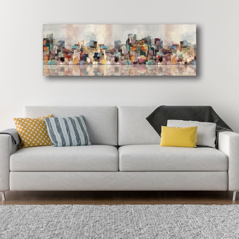 60X20 City Of Color Canvas Art | At Home