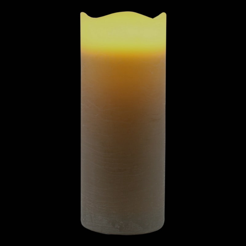 3X8 Led Wax Candle With 6 Hour Timer Grey
