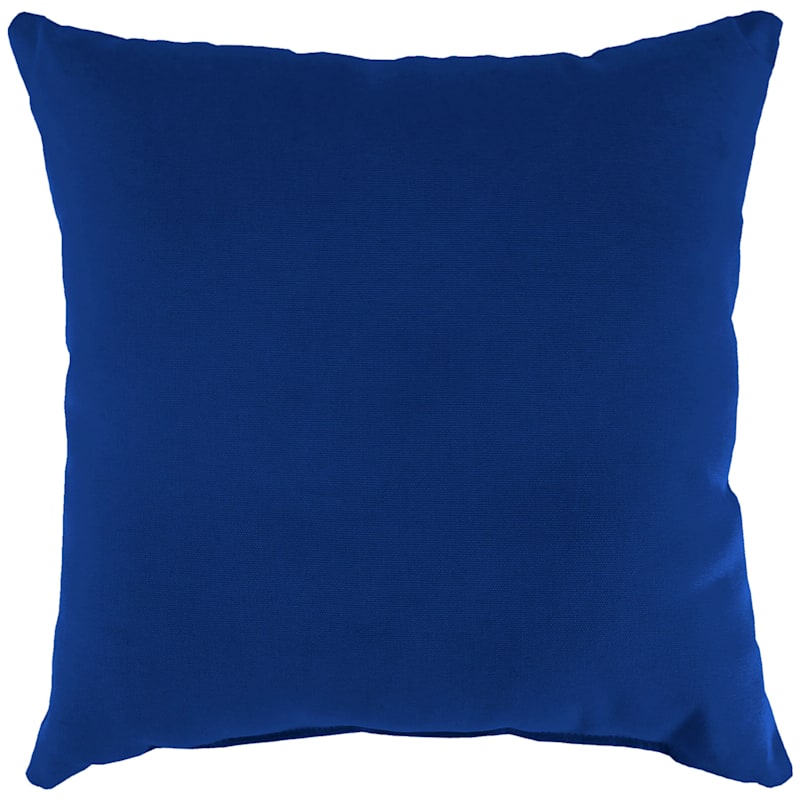 Cobalt Blue Canvas Outdoor Throw Pillow, 16"