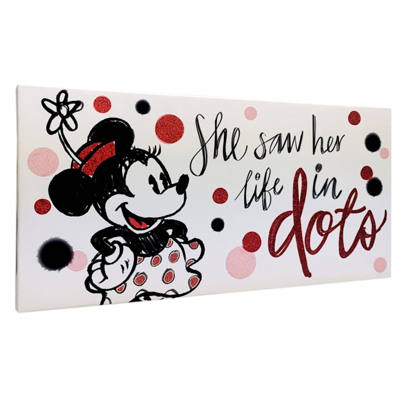 24X12 Minnie Mouse Canvas With Glitter Wall Art At Home