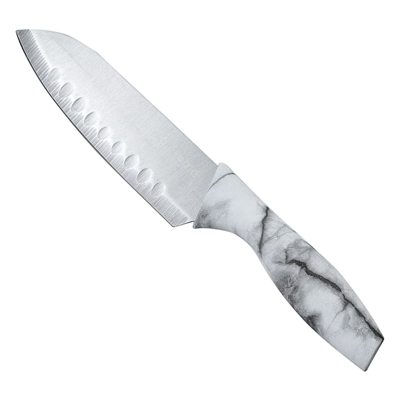 6 Piece Marble-Look Handle Paring Knife & Sheath Set, White, Plastic Sold by at Home