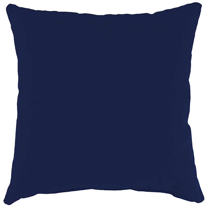 Navy Canvas Outdoor Throw Pillow, 16"