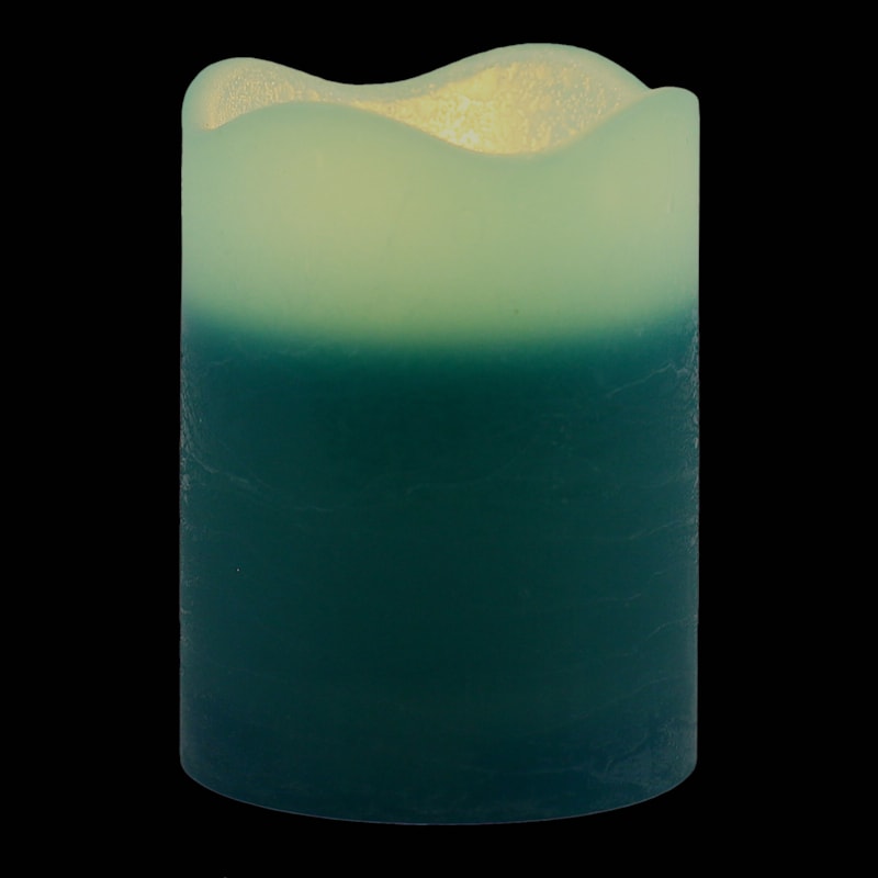 3X4 Led Wax Candle With 6 Hour Timer Blue