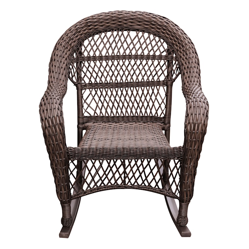 Brown Outdoor Wicker Rocking Chair