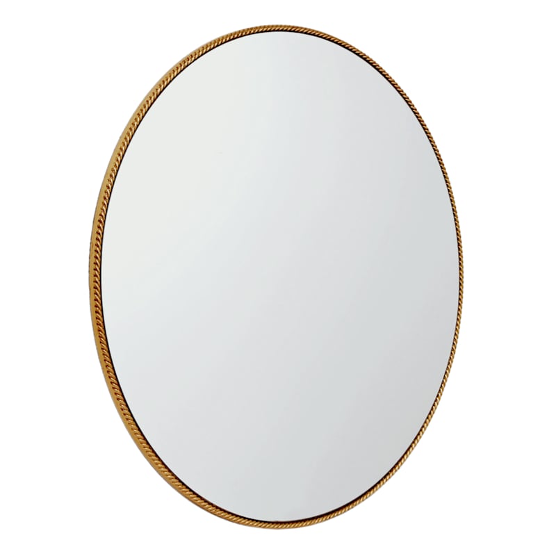 32in. Braided Gold Framed Round Mirror