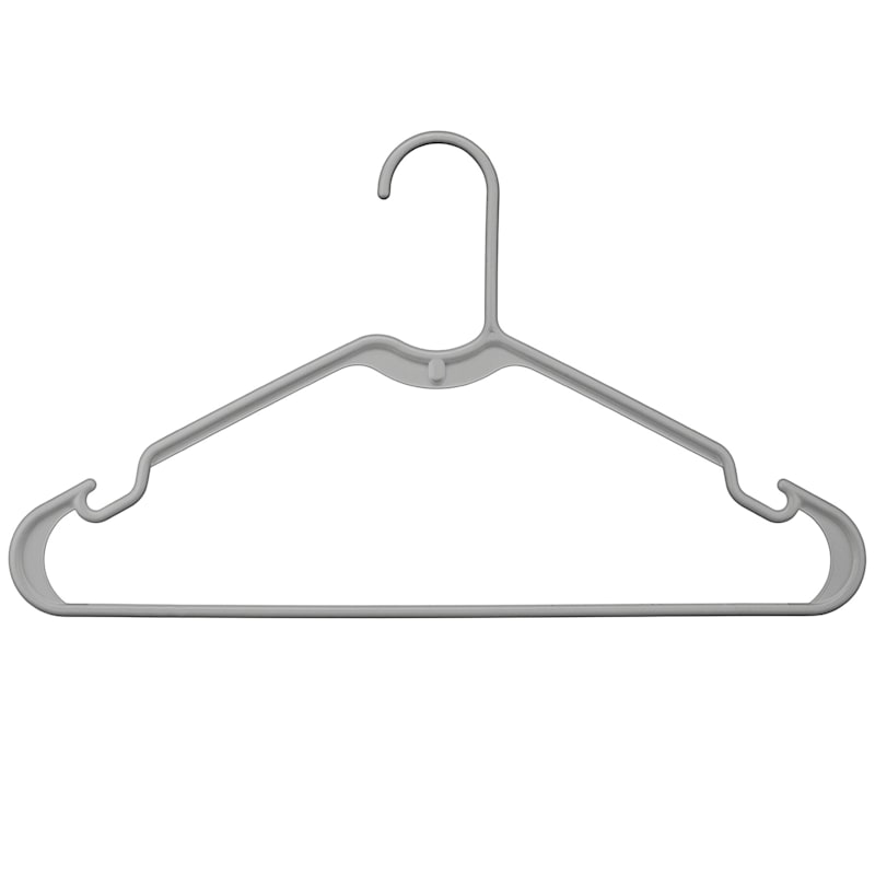 Plastic Tubular Hangers Set Of 10 Grey