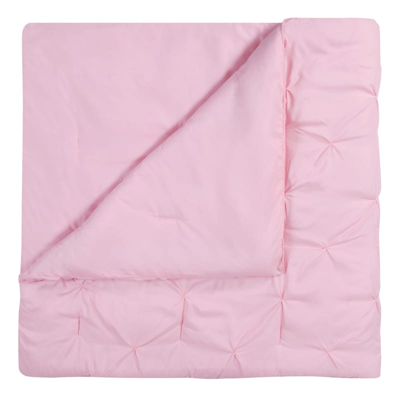 2-Piece Pink Pintuck Comforter, Twin