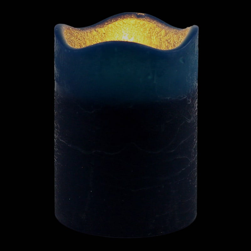 3X4 Led Wax Candle With 6 Hour Timer Dark Blue