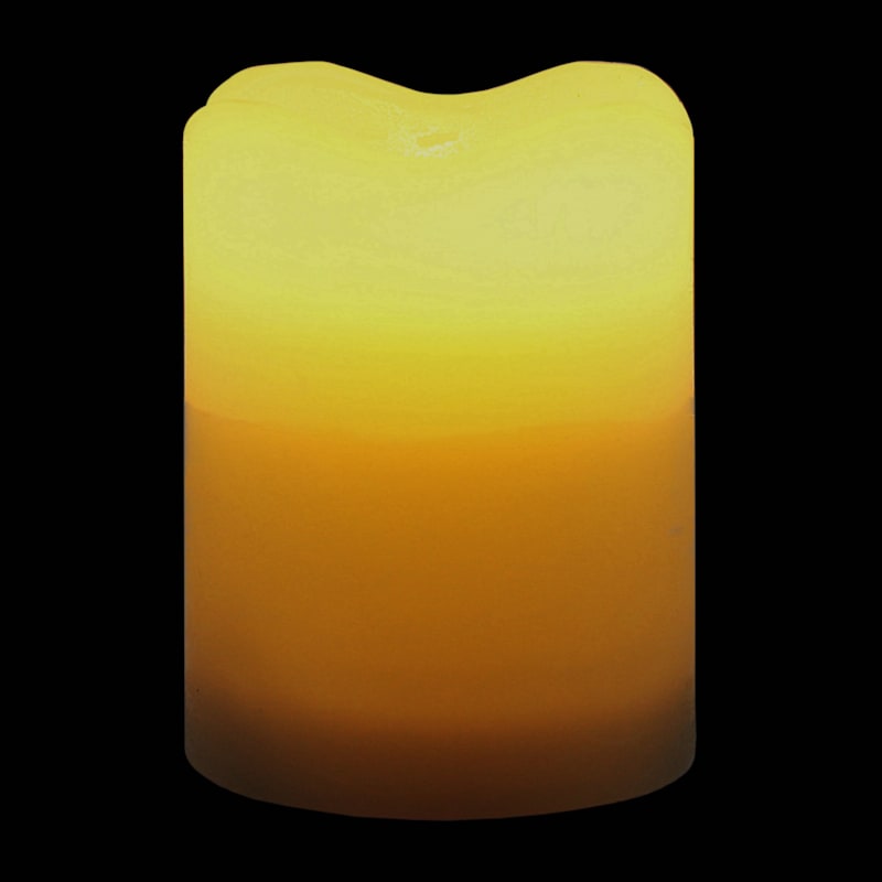 3X4 Led Wax Candle With 6 Hour Timer Grey Ombre