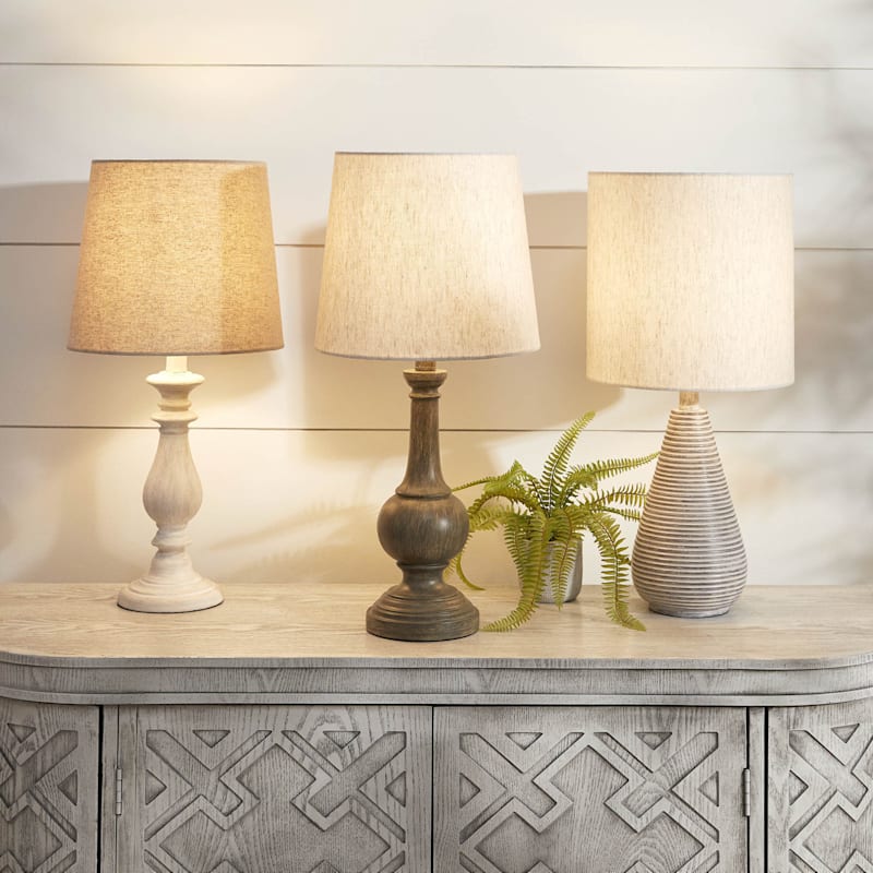 White Accent Lamp with Shade, 22"