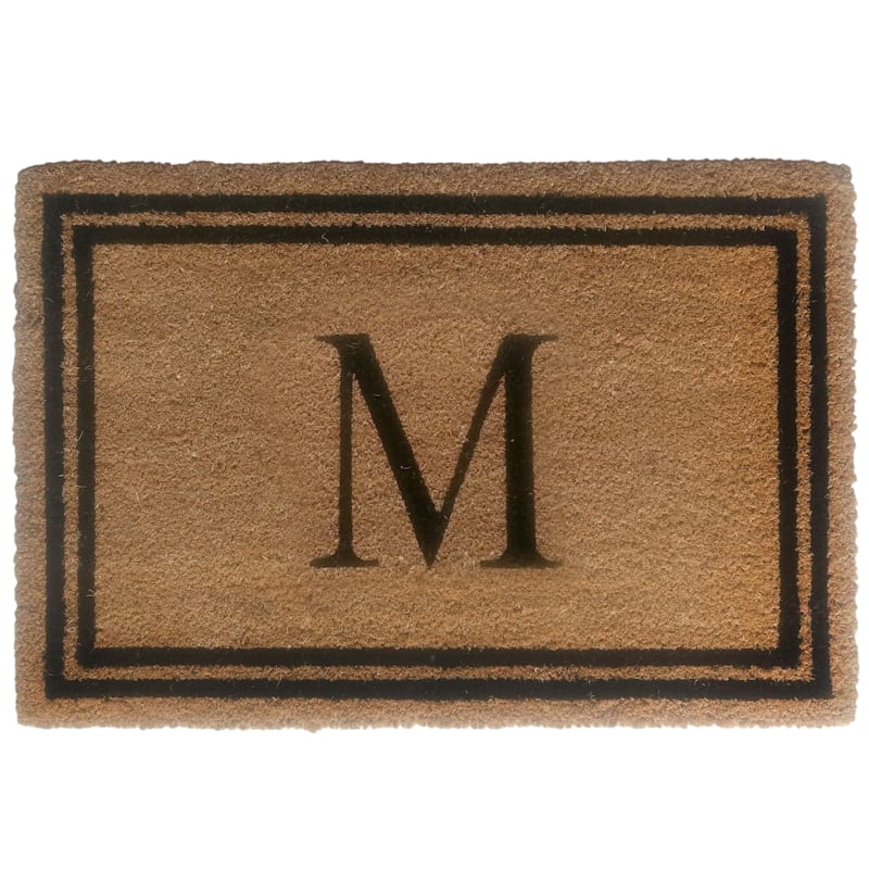 Monogram S Coir Mat, 18x27