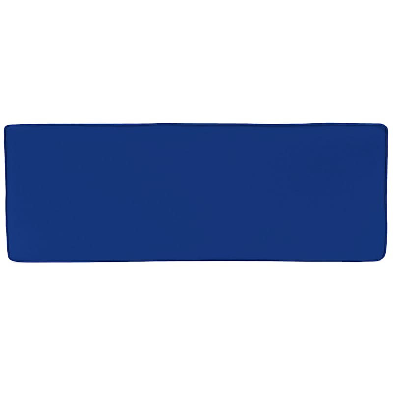 Cobalt Blue Canvas Outdoor Gusseted Bench Cushion