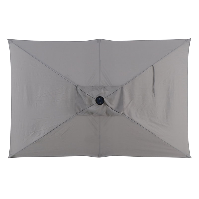 Rectangular Light Gray Outdoor LED Aluminum Umbrella, 6.5x10