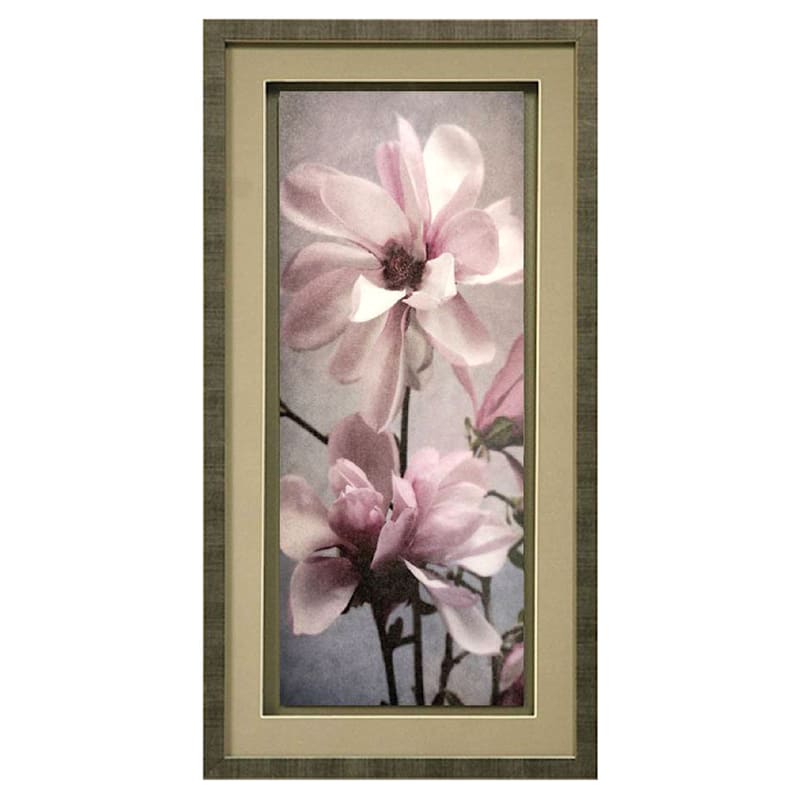 13X25 Blossoming Almond Framed/Glass Art