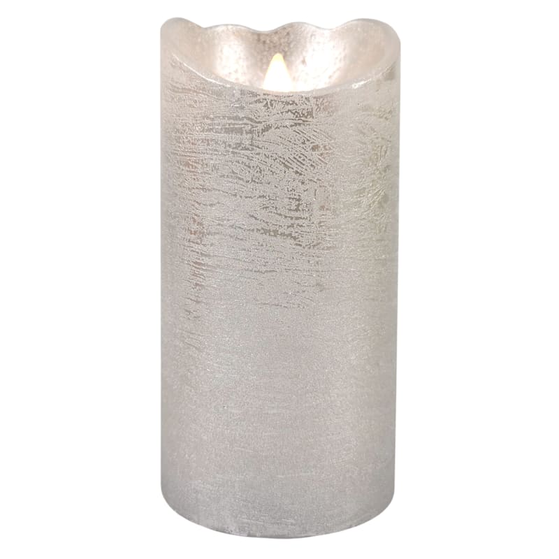 3X6 Led Wax Bevel Connection Candle With 6 Hour Timer Silver