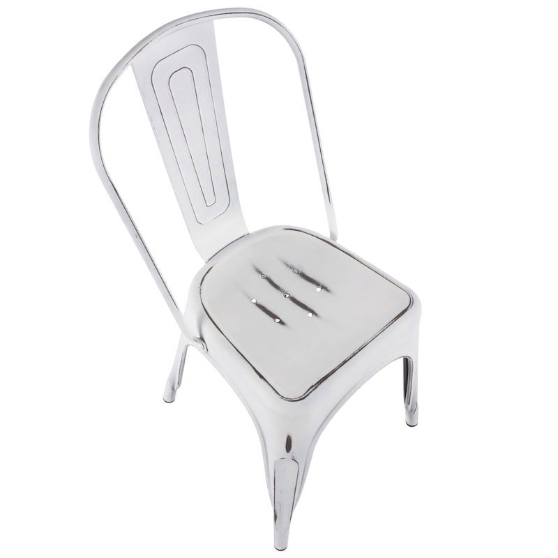 Oregon Vintage White Metal Dining Chair