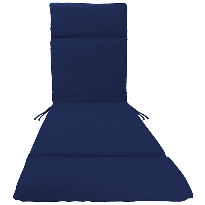 Navy Canvas Universal Outdoor Chaise Lounge Cushion