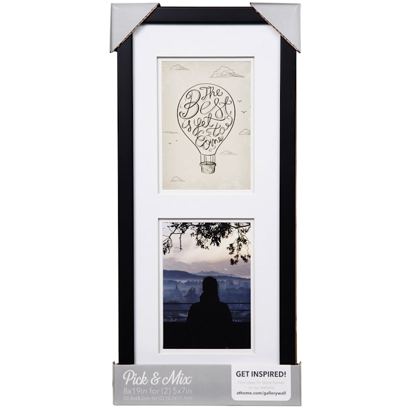 Pick And Mix 2-Opening 5X7 White Mat Linear Collage Photo Frame