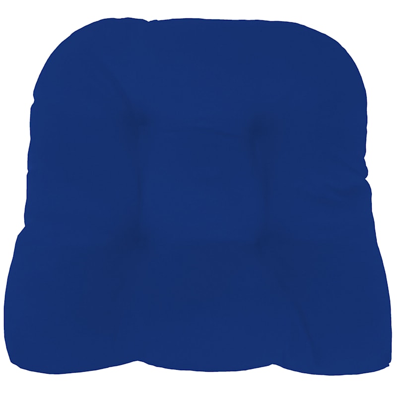 Cobalt Blue Canvas Outdoor Wicker Seat Cushion