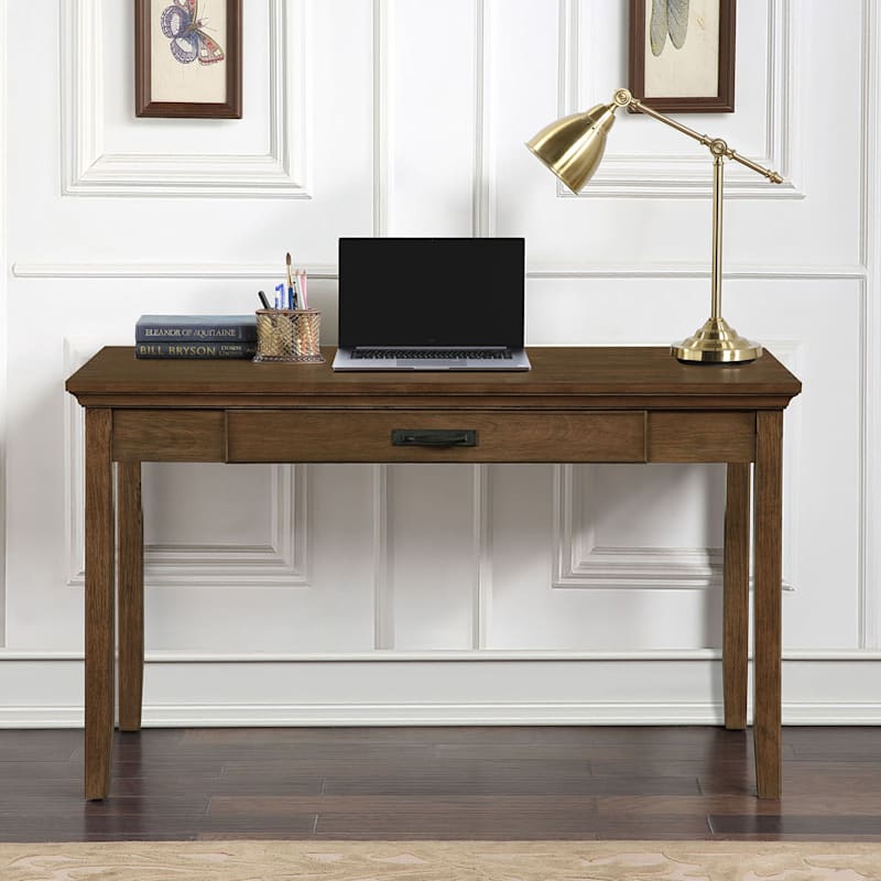 Catania Brown Office Desk with Storage, 52"
