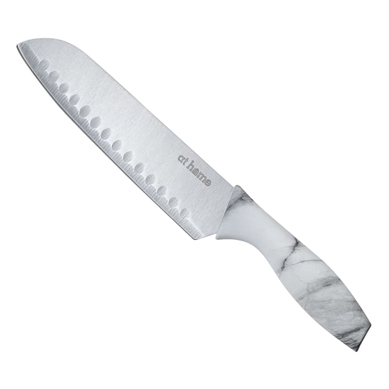 6 Piece Marble-Look Handle Paring Knife & Sheath Set, White, Plastic Sold by at Home