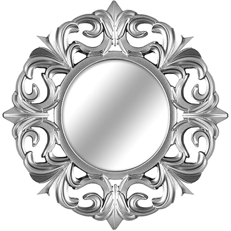 3-Piece Ornate Silver Mirror Set, 10"