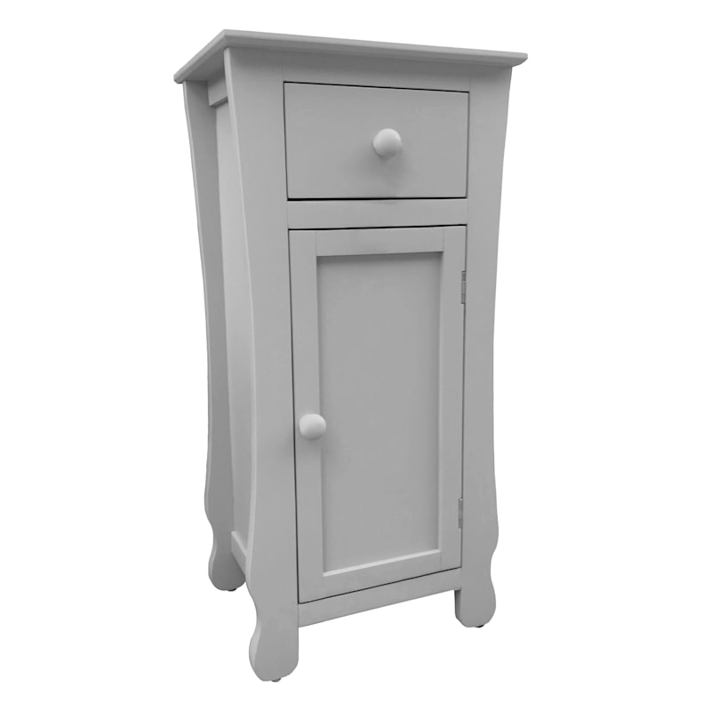 Gray 1-Drawer Cabinet End Table, 29"