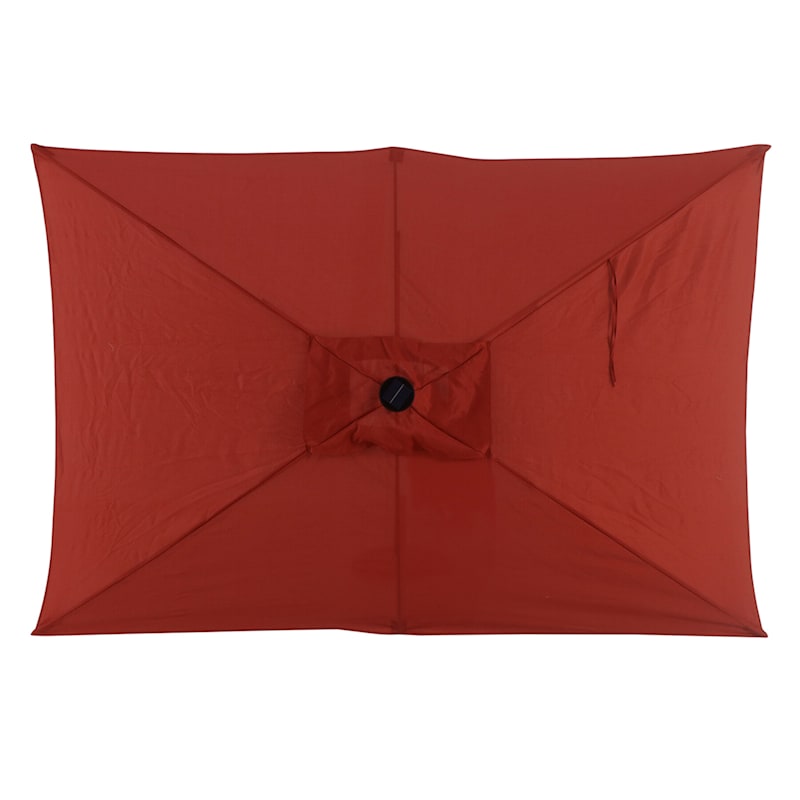 Rectangular Red Outdoor LED Aluminum Umbrella, 6.5x10