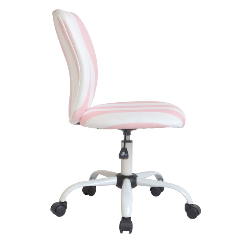 Pink & White Striped Office Chair