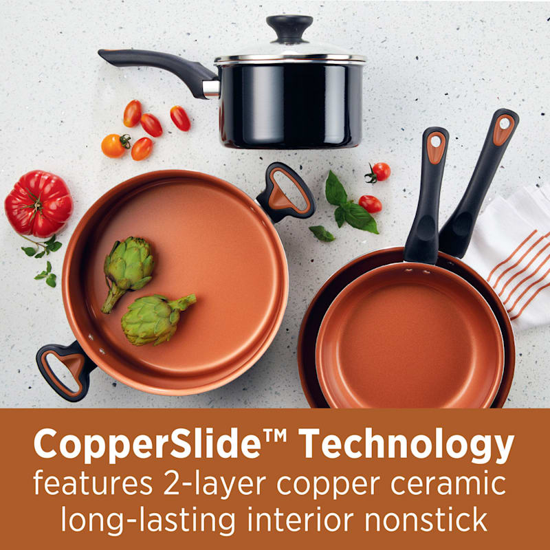 Farberware Glide Cookware Set, Copper Ceramic