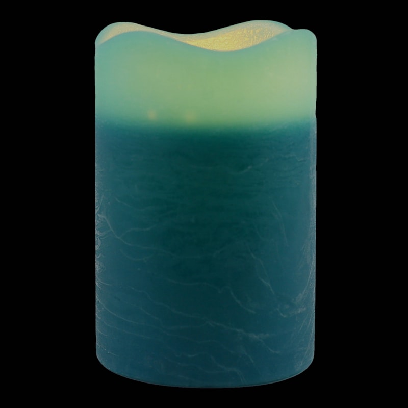4X6 Led Wax Candle With 6 Hour Timer Blue