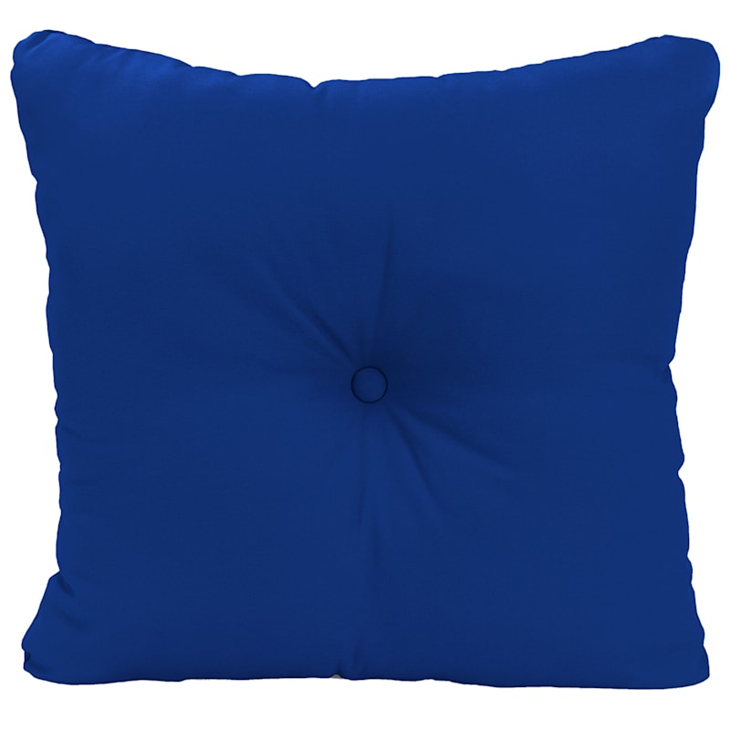 Cobalt Blue Canvas Tufted Outdoor Back Cushion