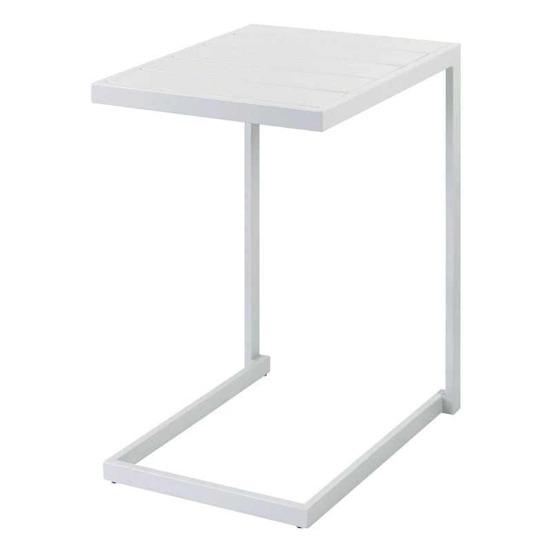 Rio Steel Slat Outdoor C-Table, White