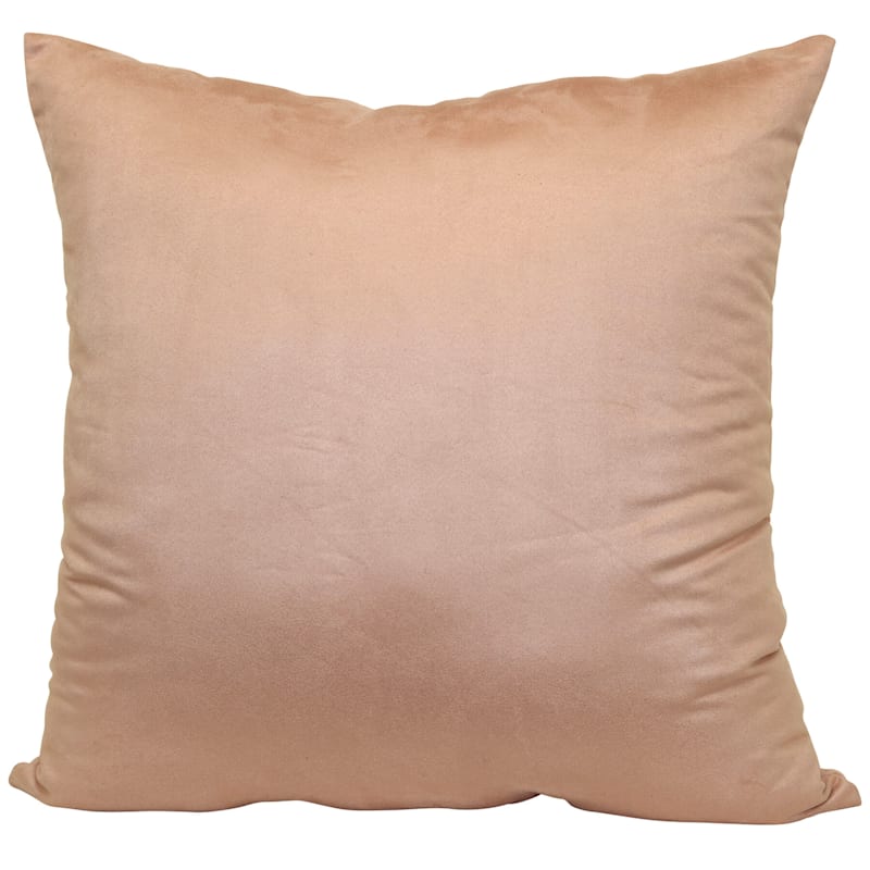 Blush Heavy Faux Suede Oversized Throw Pillow, 24"