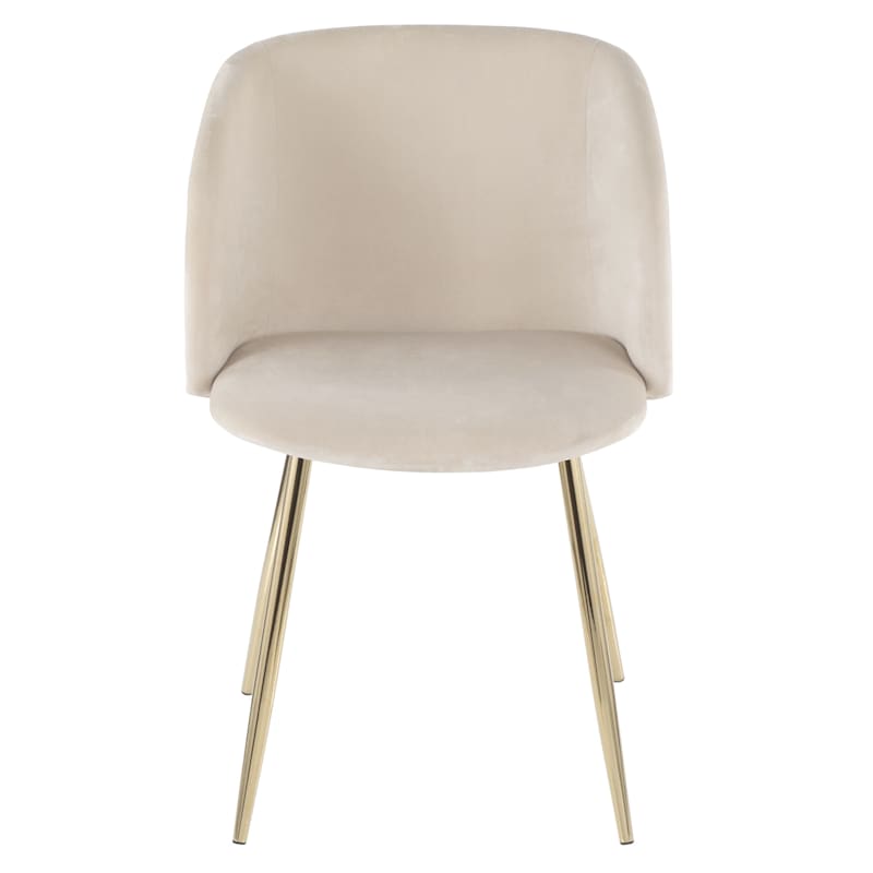 Gold Velvet Glam Dining Chair, Mereen Ivory Upholstered Dining Chair Covers