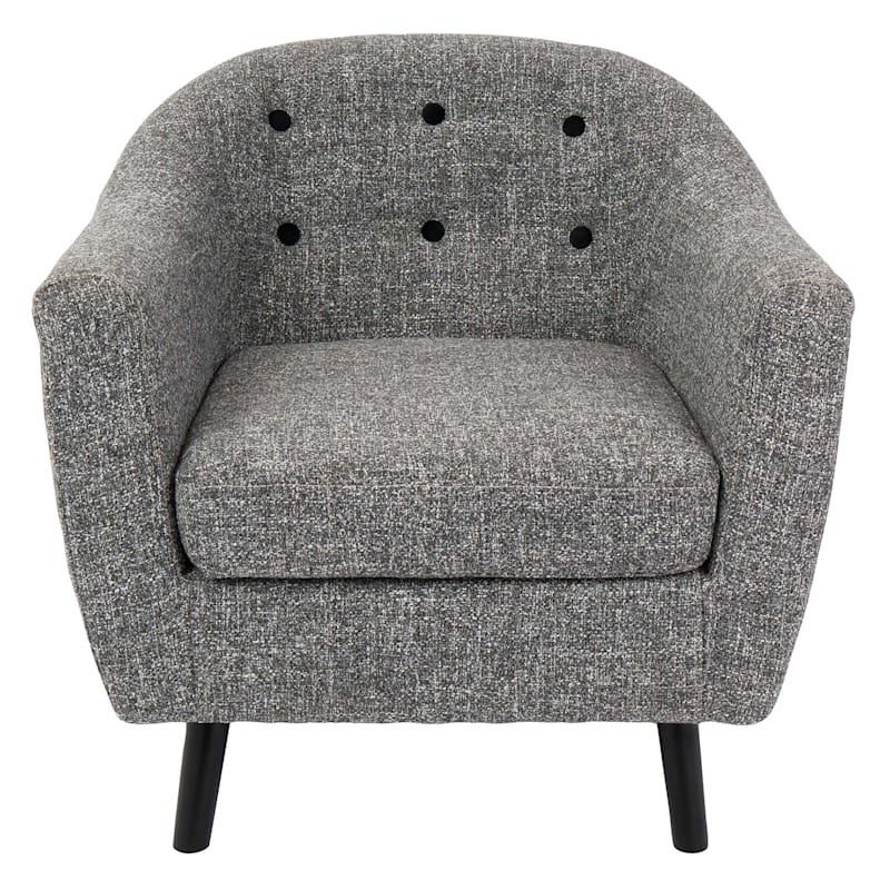 Rockwell Salt & Pepper Mid-Century Modern Accent Chair