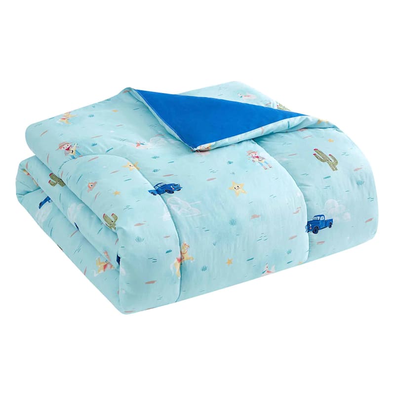 Blue Cowboy Comforter, Full/Queen