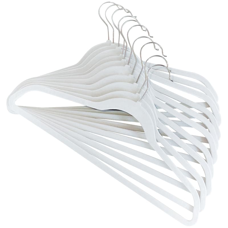 at Home 50-Pack Pearl White Velvet Suit Hangers
