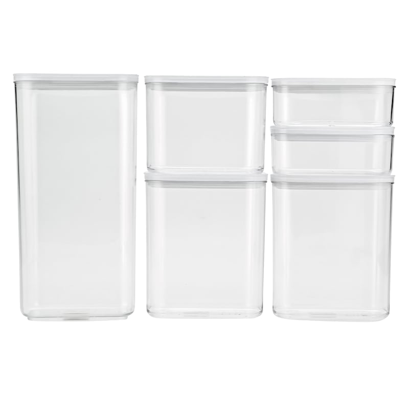 6 24 oz. Plastic Square Container, Clear, 360 ct.