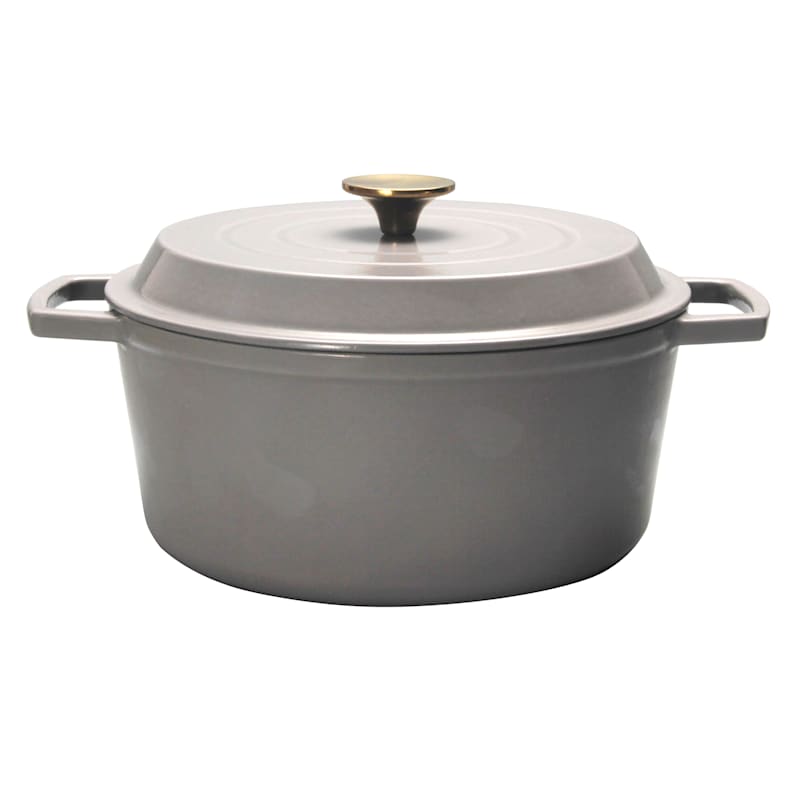 Our Table™ 6 qt. Enameled Cast Iron Dutch Oven Pot in Grey, 6 Qt
