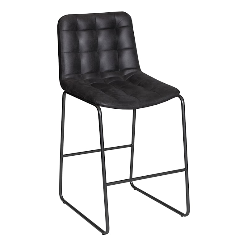 Carlo Grey Faux Leather Counter Stool, 24"
