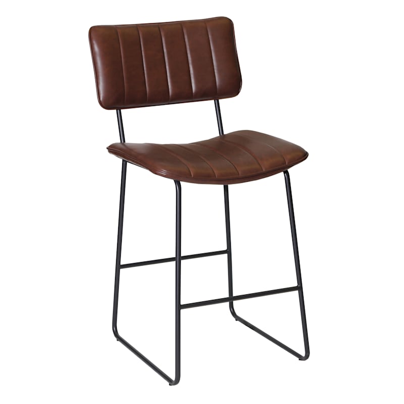 Jacob Faux Leather Counter Stool, 24"