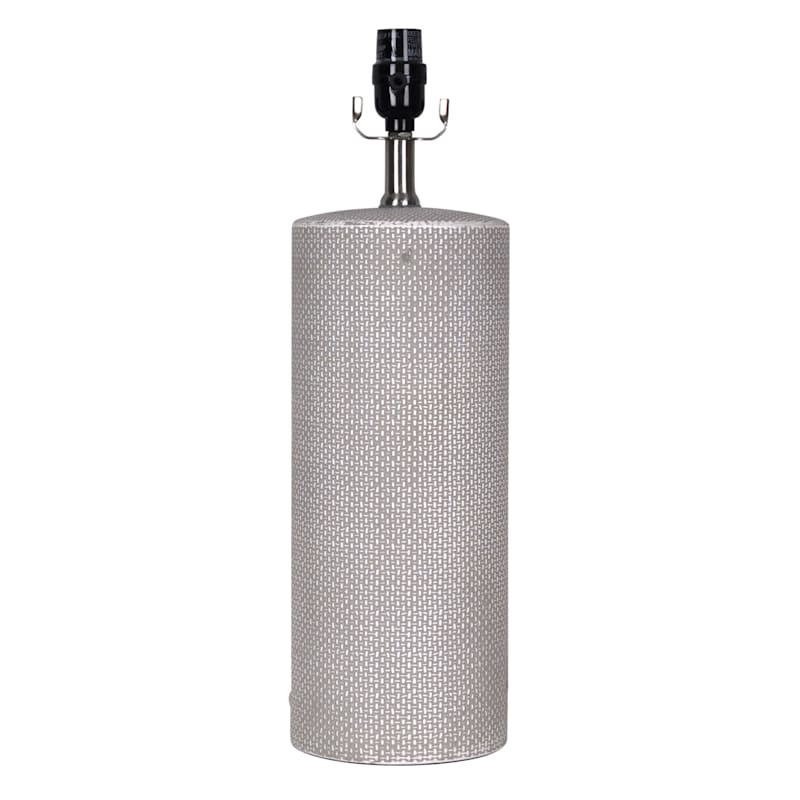 Honeybloom Light Grey Check Patterned Table Lamp, 19"