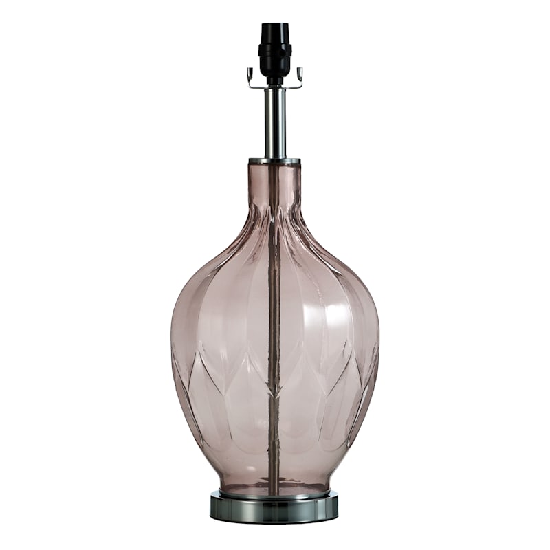 Laila Ali Pink Pattern Glass Table Lamp, 22.5"